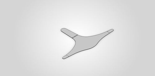 LUVHA disposable garment liner, three-quarter view showing the shaped body and three perforated tail extensions