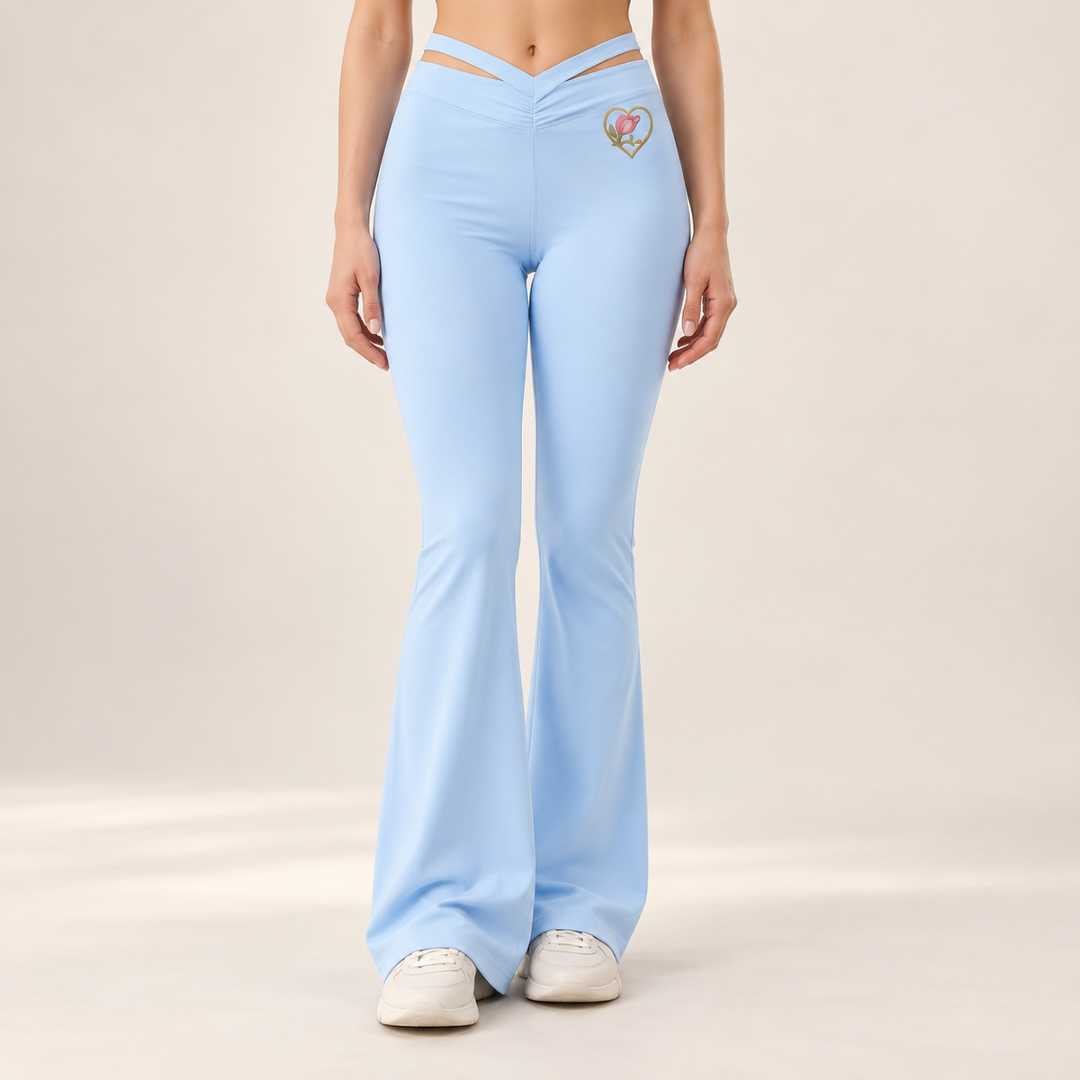 Luvha Yoga Micro-Flared Pants in Blue, front view