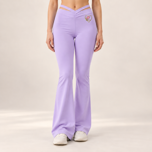 Luvha Yoga Micro-Flared Pants in Purple, front view